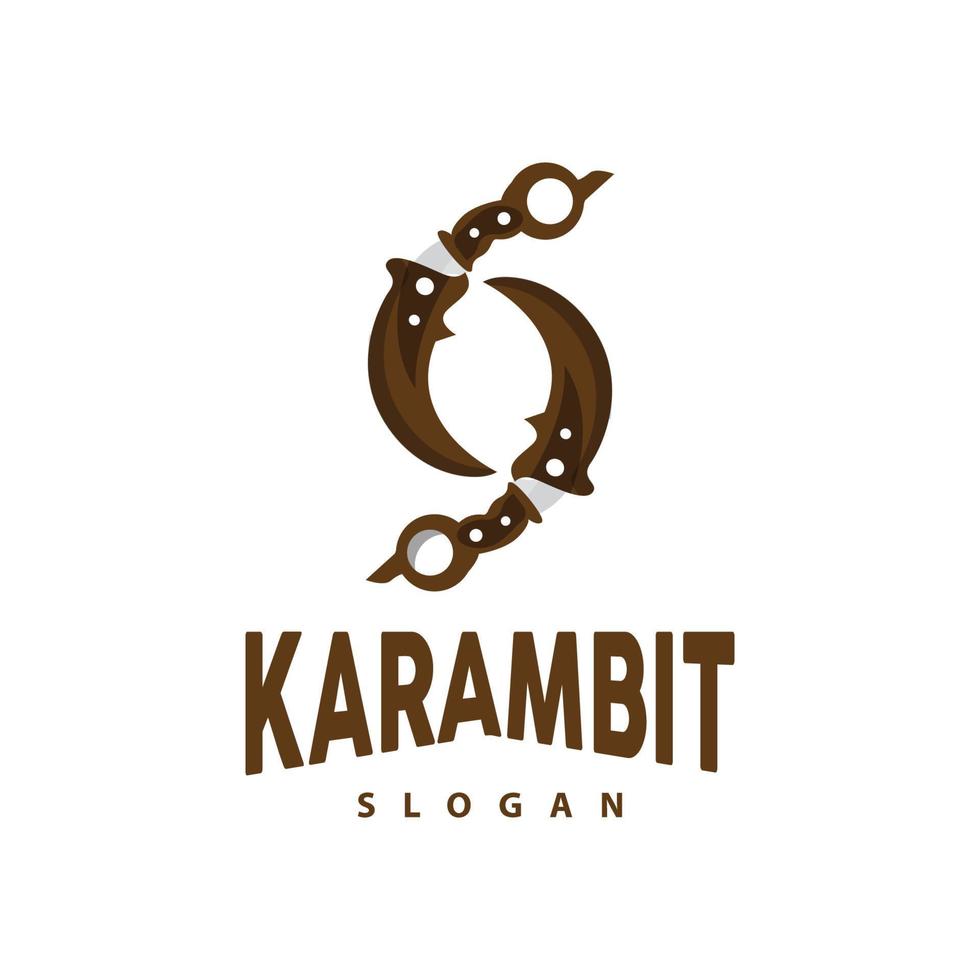 Kerambit Logo, Indonesia Fighting Weapon Vector, Ninja Fighting Tool Simple Design, Template Illustration Symbol Icon vector