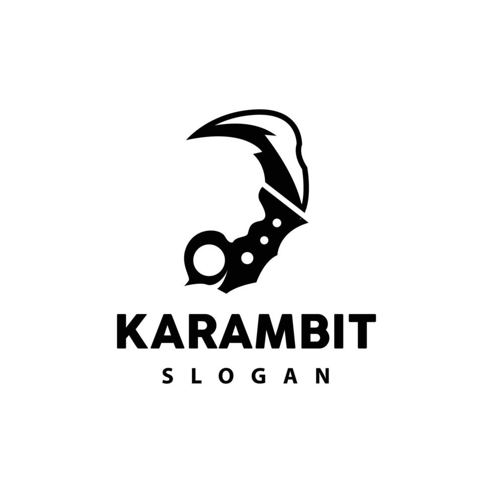 Kerambit Logo, Indonesia Fighting Weapon Vector, Ninja Fighting Tool Simple Design, Template Illustration Symbol Icon vector