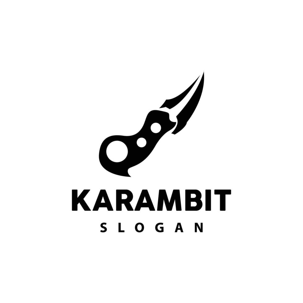 Kerambit Logo, Indonesia Fighting Weapon Vector, Ninja Fighting Tool Simple Design, Template Illustration Symbol Icon vector