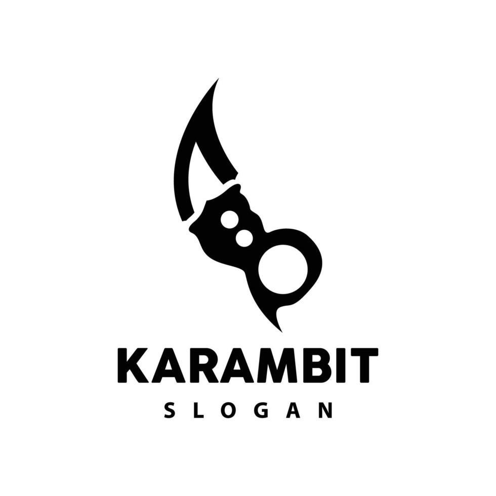 Kerambit Logo, Indonesia Fighting Weapon Vector, Ninja Fighting Tool Simple Design, Template Illustration Symbol Icon vector
