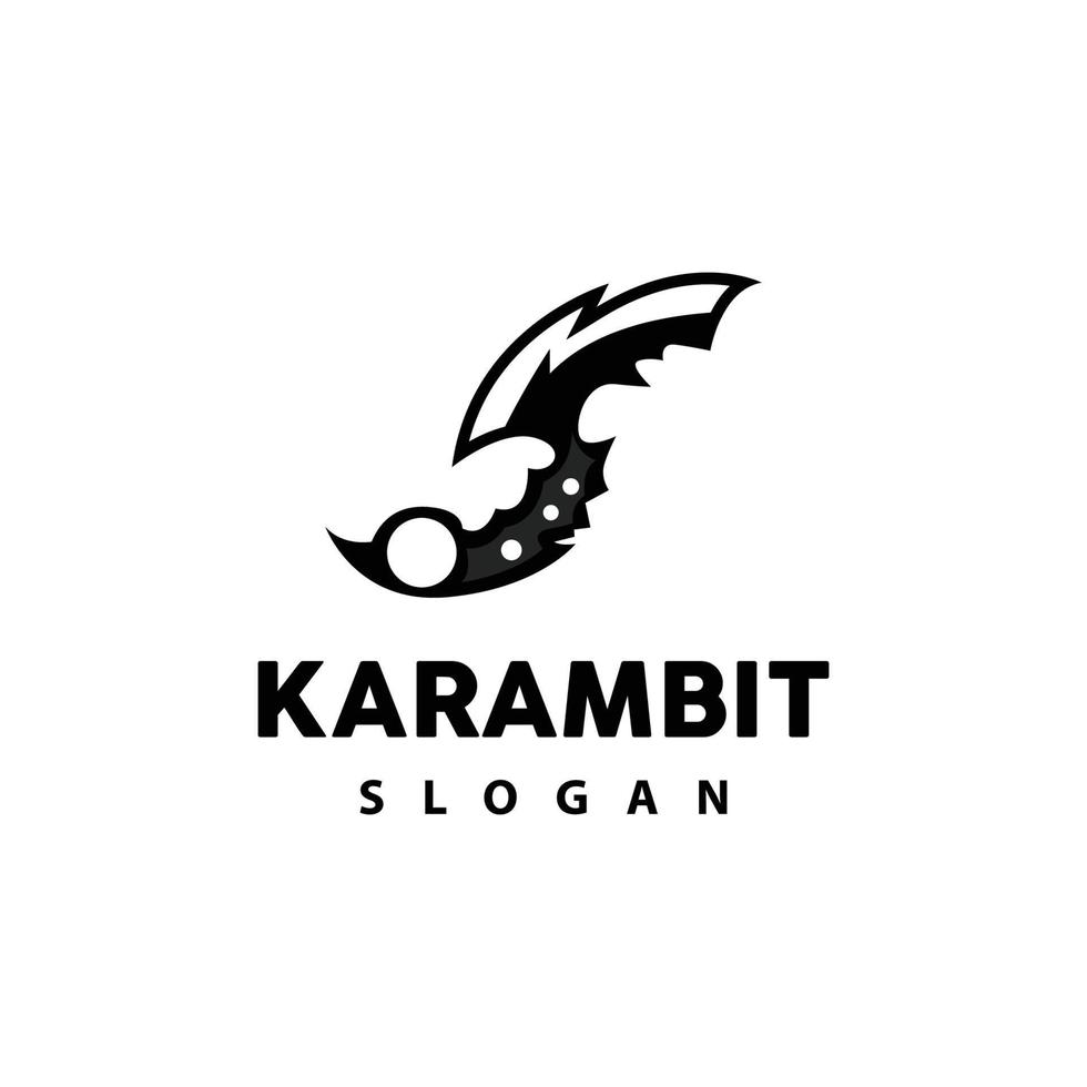 Kerambit Logo, Indonesia Fighting Weapon Vector, Ninja Fighting Tool Simple Design, Template Illustration Symbol Icon vector