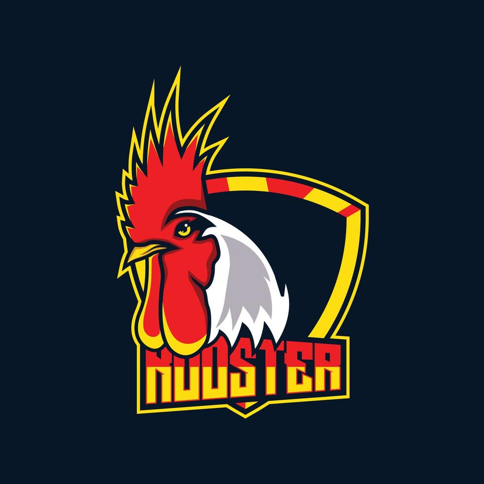Rooster mascot sport logo design Vector illustration and esports team log