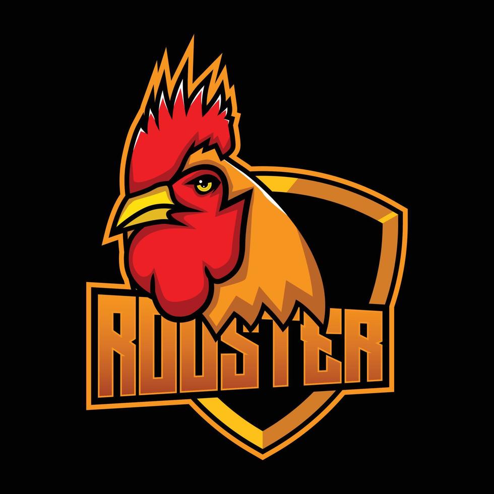 Rooster mascot sport logo design Vector illustration and esports team log