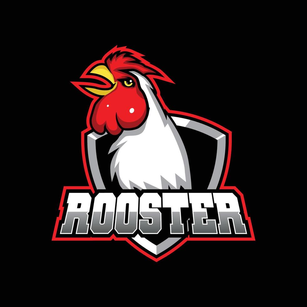 gallo mascota deporte logo diseño vector ilustración y esports equipo Iniciar sesión