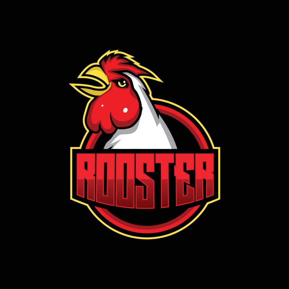Rooster mascot sport logo design Vector illustration and esports team log