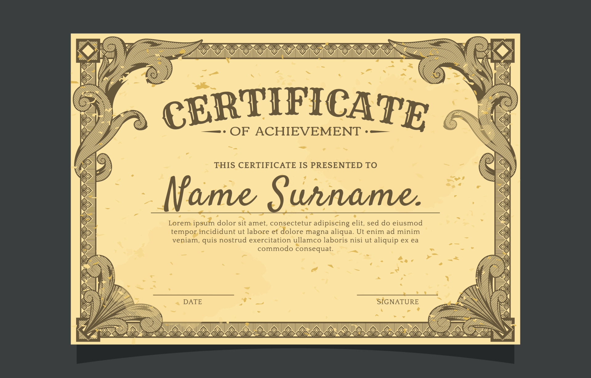 Vintage Certificate Template 22661294 Vector Art at Vecteezy
