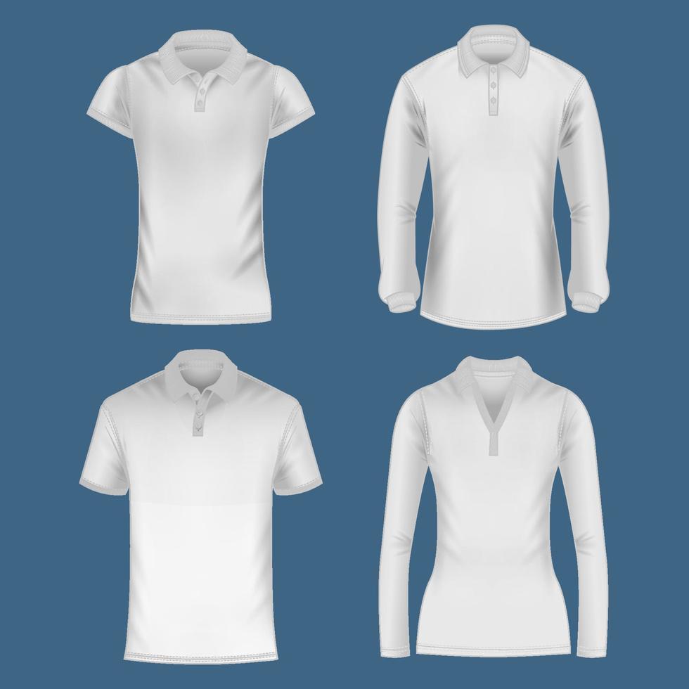 Gradient White Polo Template vector