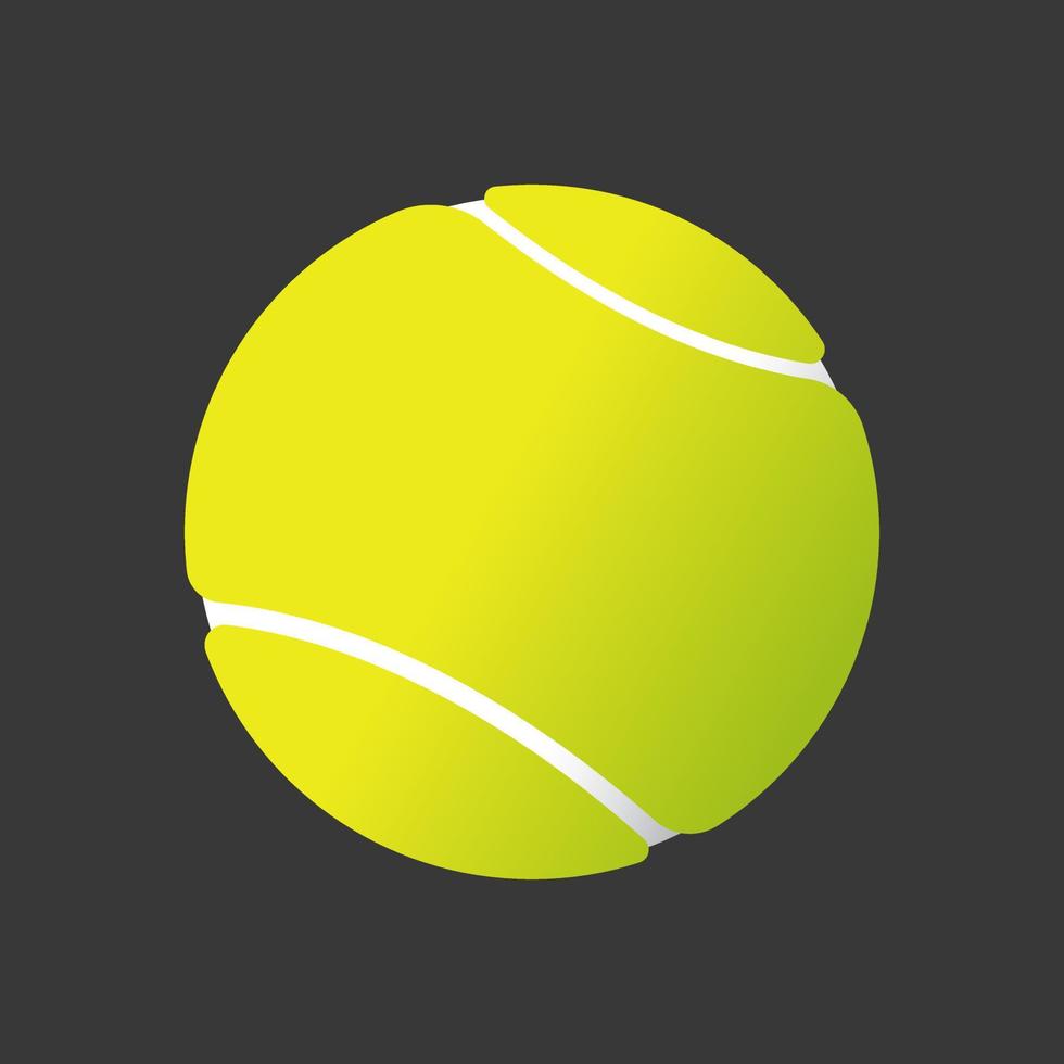 Realistic Yellow Tennis Ball Isolated Vector Illustration