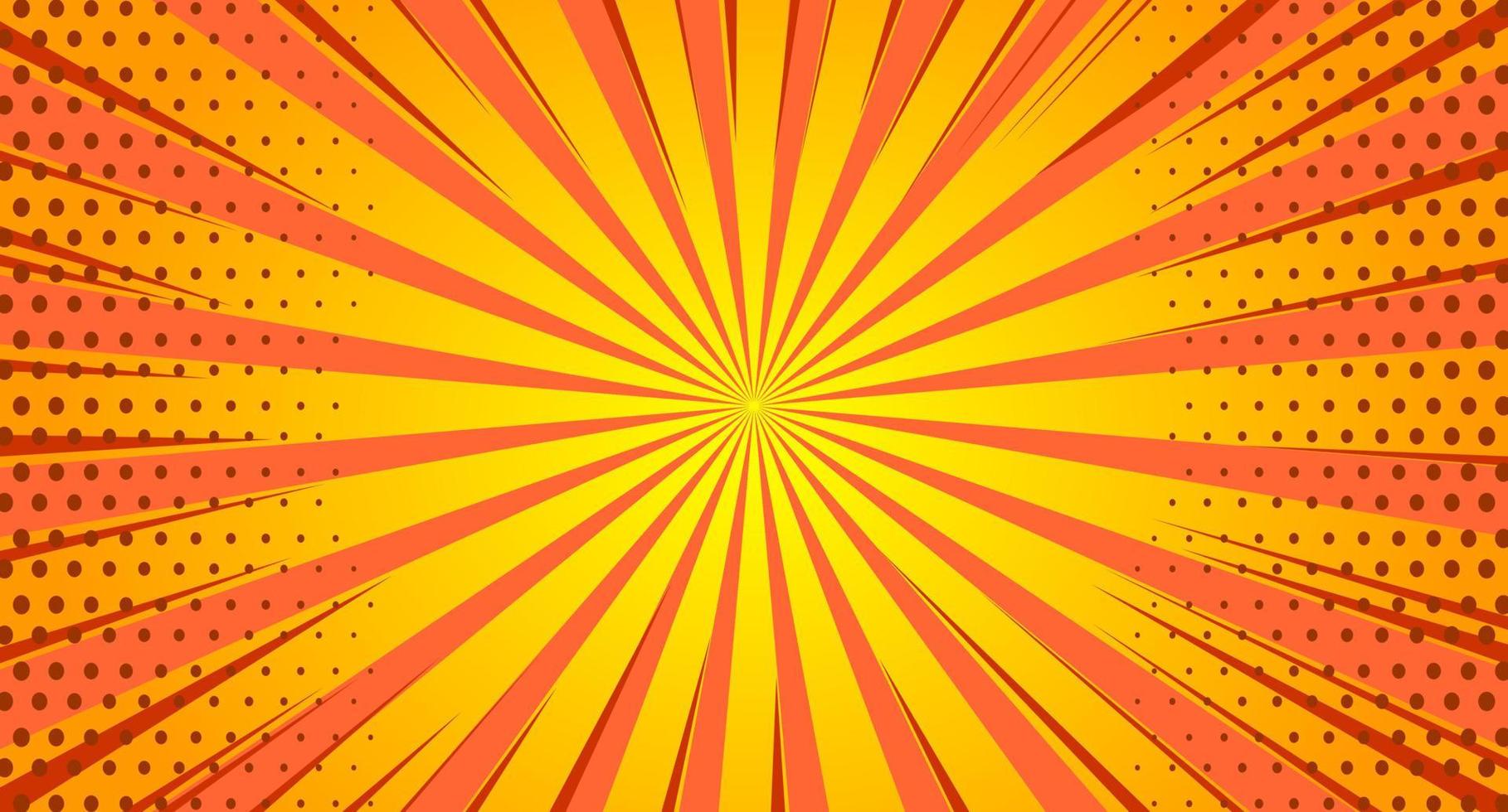 Retro Comic Sun Burst Speed Lines Vector Background