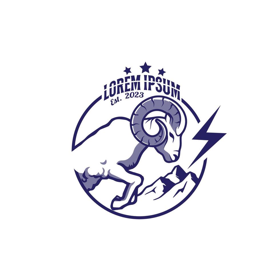 logo mountain goat vector illustration