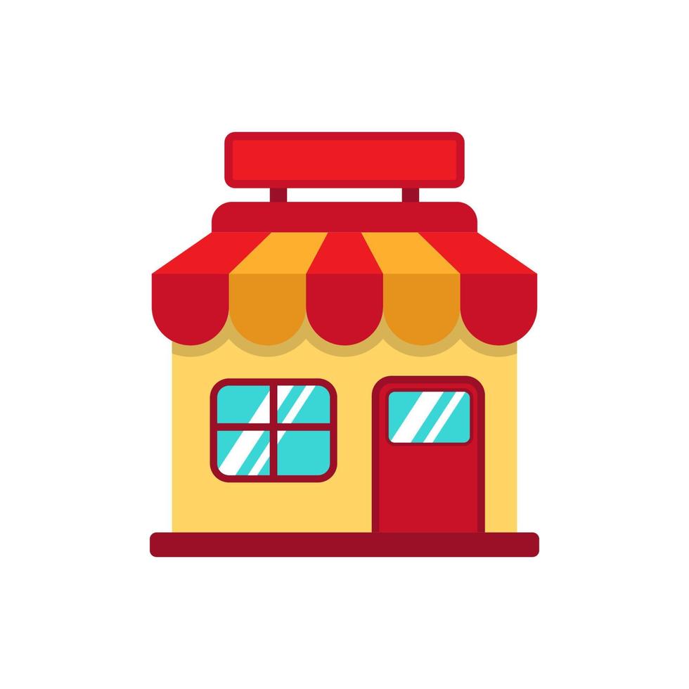 Store building vector illustration with flat style isolated on white background. Store icon