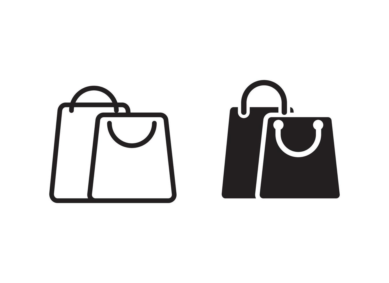 compras bolso icono con negro y blanco diseño en aislado antecedentes vector