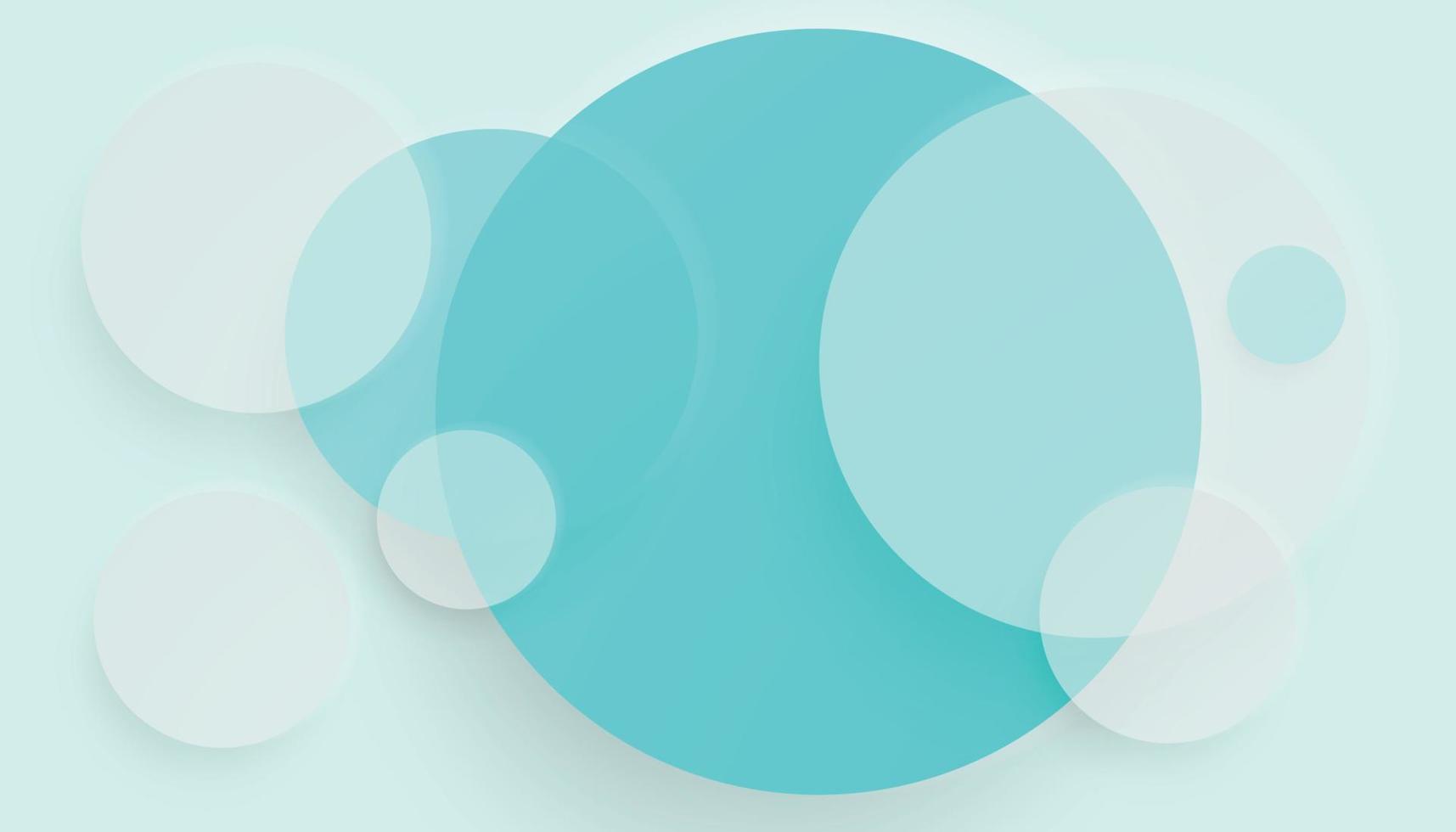 Abstract White and Blue Overlapping Circles. 3D Paper Cut Background. Vector Illustration