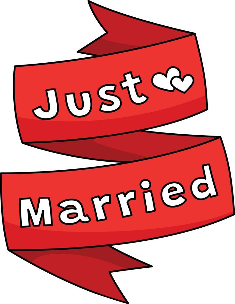 Just Married Cartoon Colored Clipart Illustration vector