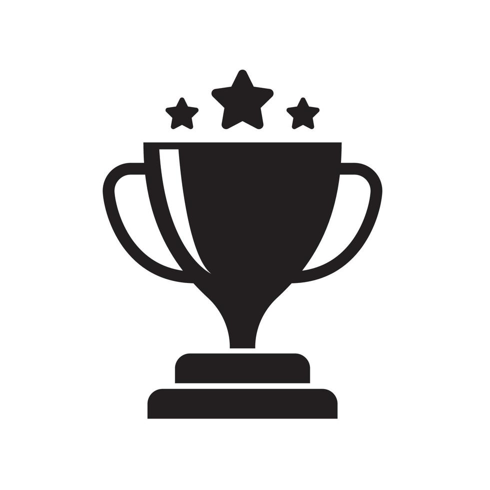 trofeo icono con glifo estilo aislado en blanco antecedentes vector