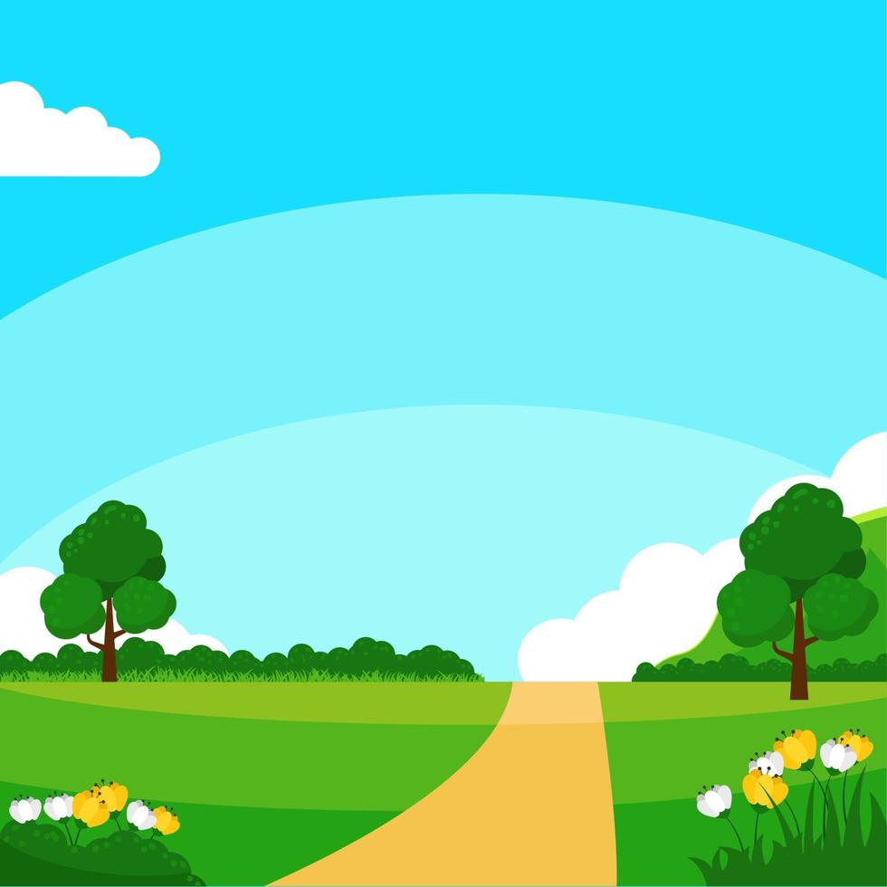 Nature landscape vector with blue sky suitable for background or illustration