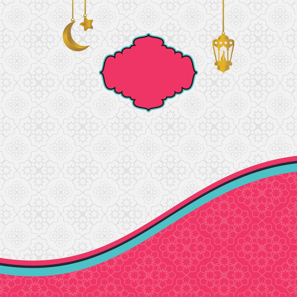 islámico día rebaja póster modelo con gratis espacio para texto. eso tiene mandala adornos, linternas, Luna y estrellas. diseño para pancartas, saludo tarjetas, social medios de comunicación y web. vector