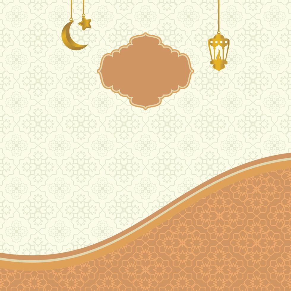 islamic day sale poster template with free space for text. It has mandala ornaments, lanterns, moon and stars. Design for banners, greeting cards, social media and web. vector