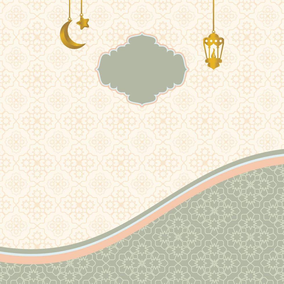 islamic day sale poster template with free space for text. It has mandala ornaments, lanterns, moon and stars. Design for banners, greeting cards, social media and web. vector