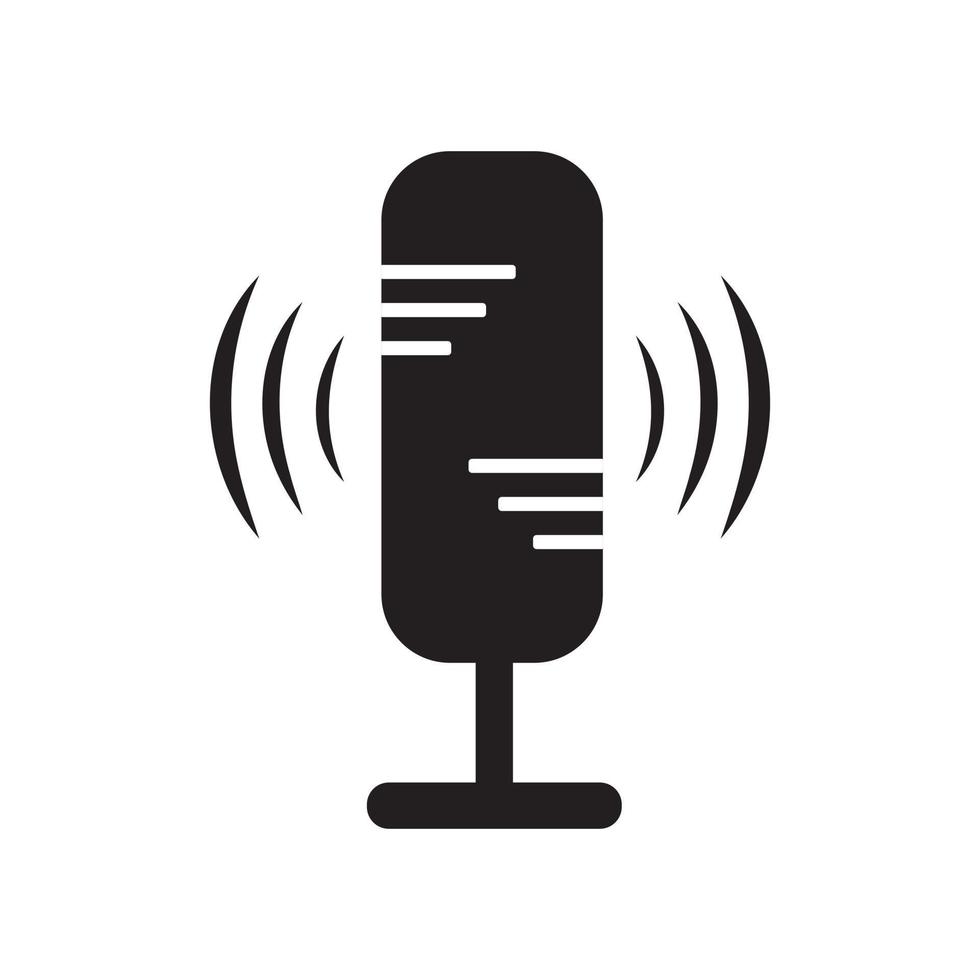 Abstract Vector Podcast Microphone Icon Design Template