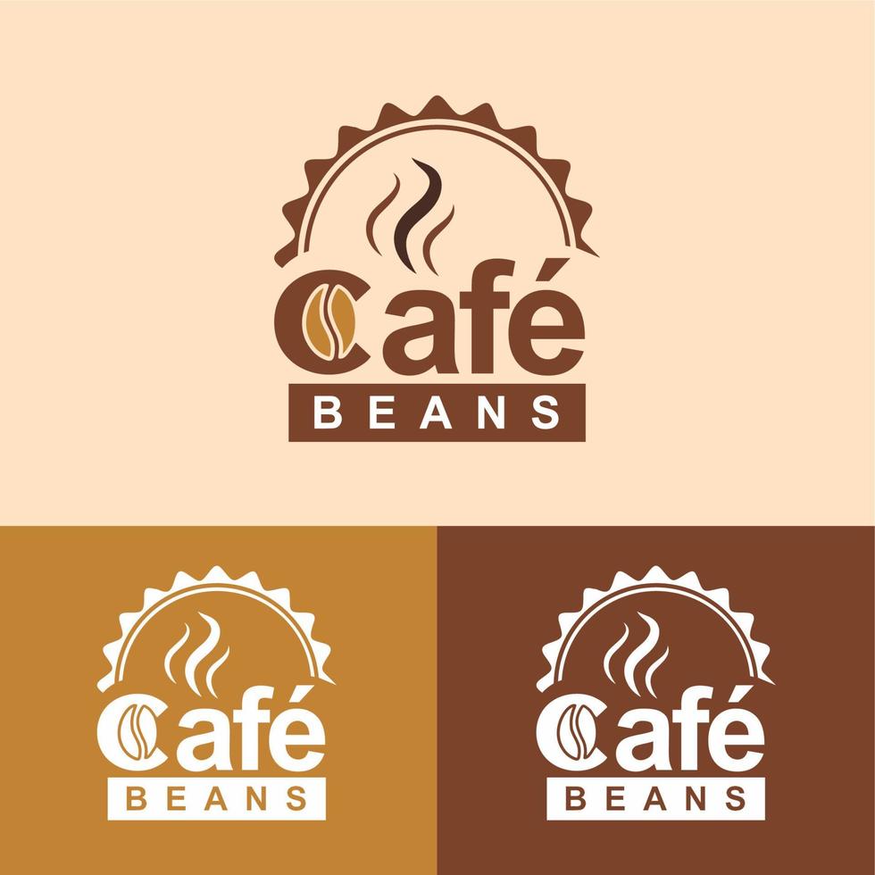 vector café y frijoles concepto logo