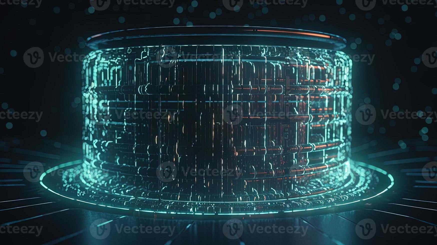 3d illustration of abstract technology background. Sci-fi concept.3D rendering of abstract technology concept. Futuristic cyberspace background,Abstract 3d rendering of data processing photo