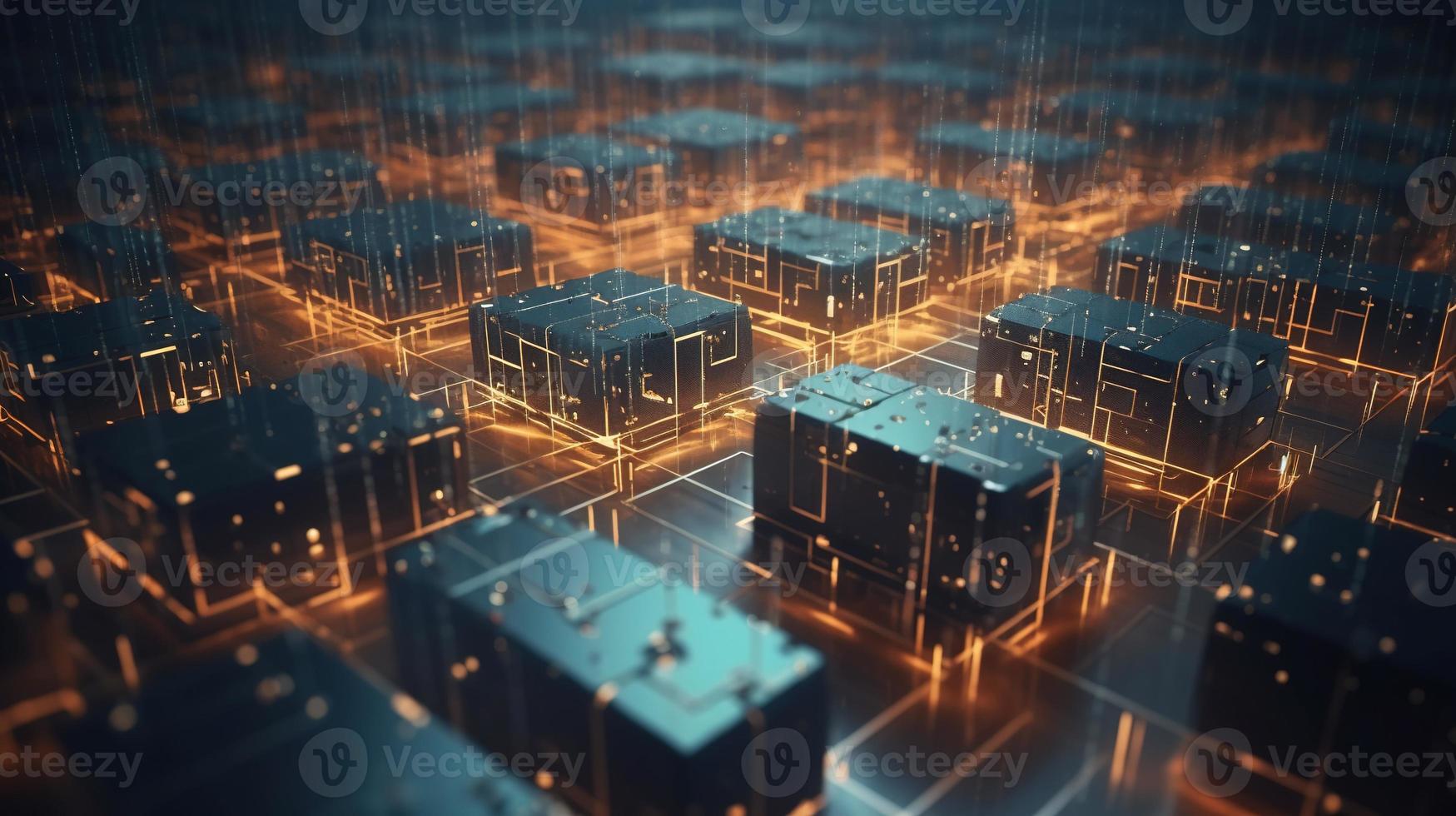 3d illustration of abstract technology background. Sci-fi concept.3D rendering of abstract technology concept. Futuristic cyberspace background,Abstract 3d rendering of data processing photo