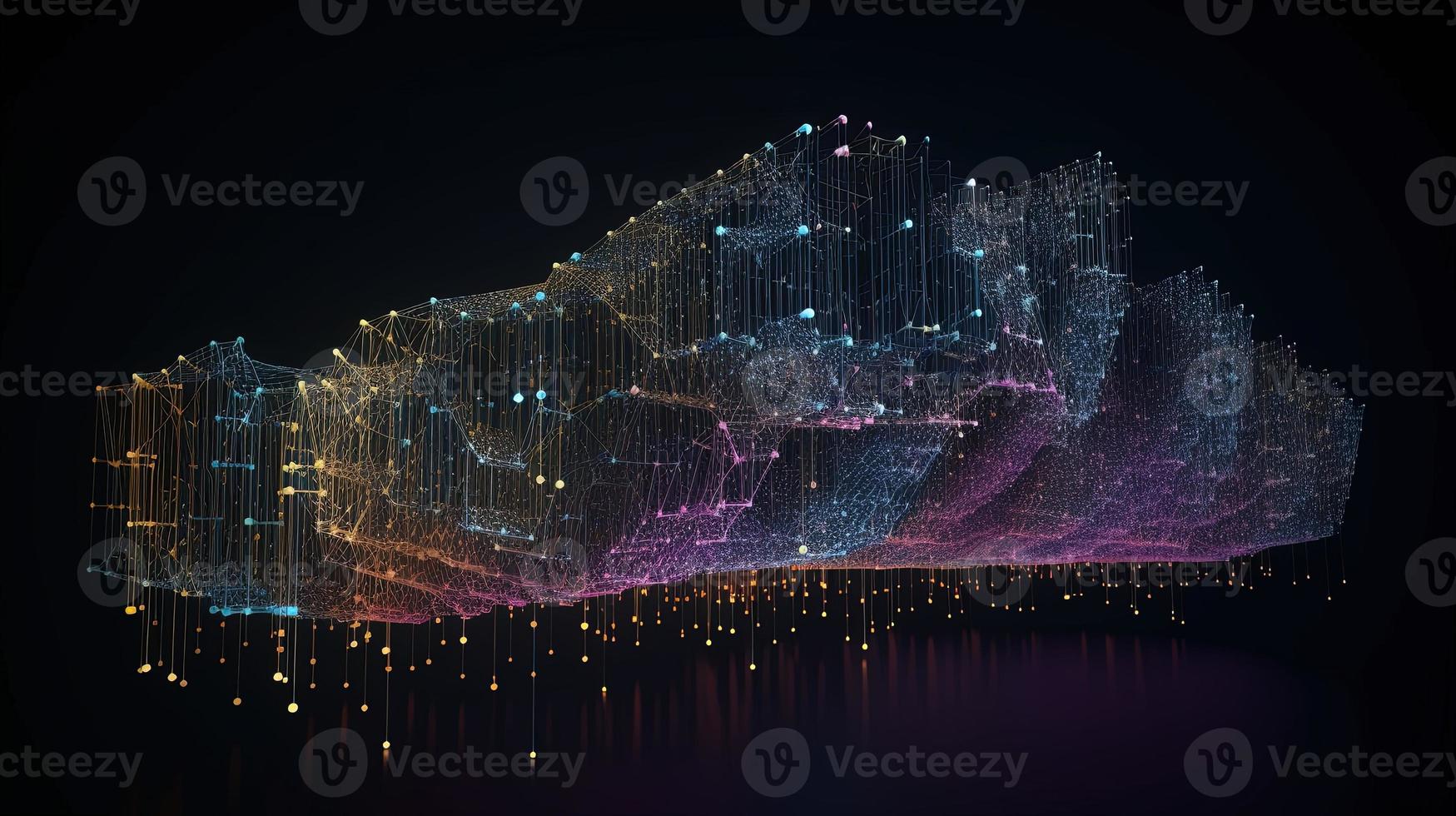 3d illustration of abstract technology background. Sci-fi concept.3D rendering of abstract technology concept. Futuristic cyberspace background,Abstract 3d rendering of data processing photo