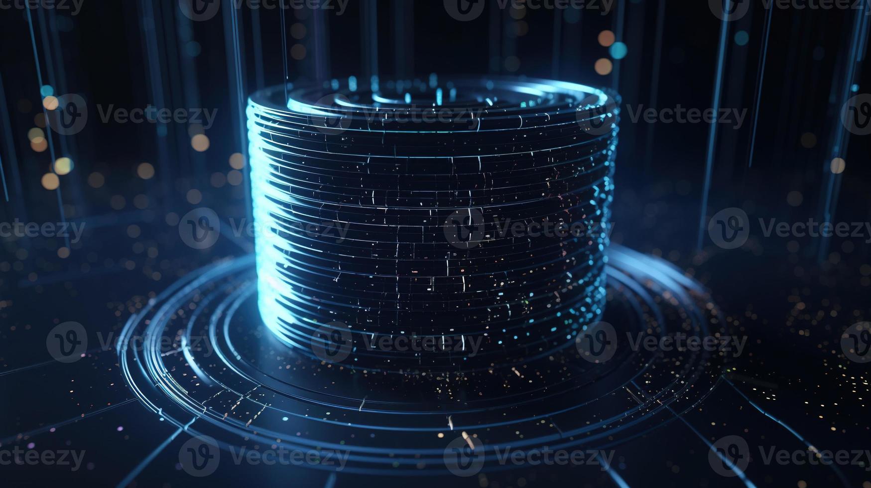 3d illustration of abstract technology background. Sci-fi concept.3D rendering of abstract technology concept. Futuristic cyberspace background,Abstract 3d rendering of data processing photo