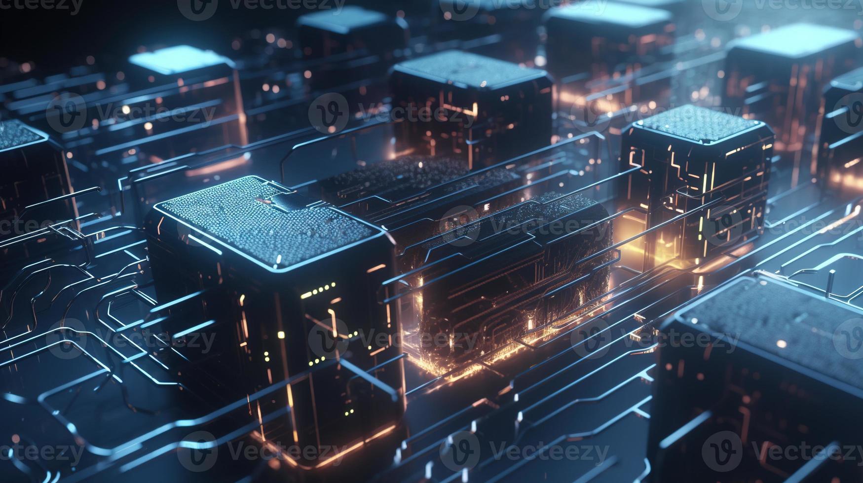 3d illustration of abstract technology background. Sci-fi concept.3D rendering of abstract technology concept. Futuristic cyberspace background,Abstract 3d rendering of data processing photo