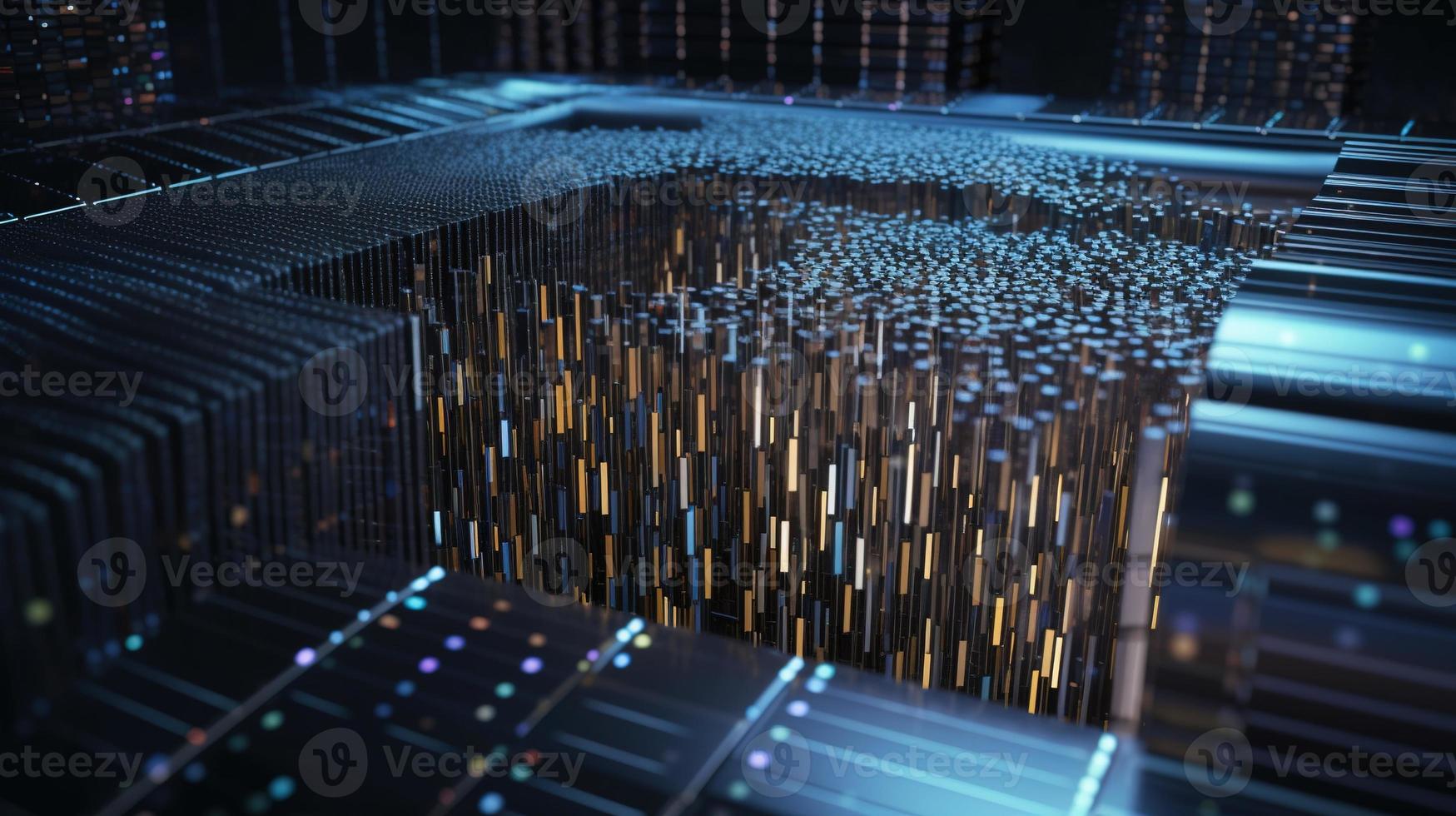 3d illustration of abstract technology background. Sci-fi concept.3D rendering of abstract technology concept. Futuristic cyberspace background,Abstract 3d rendering of data processing photo