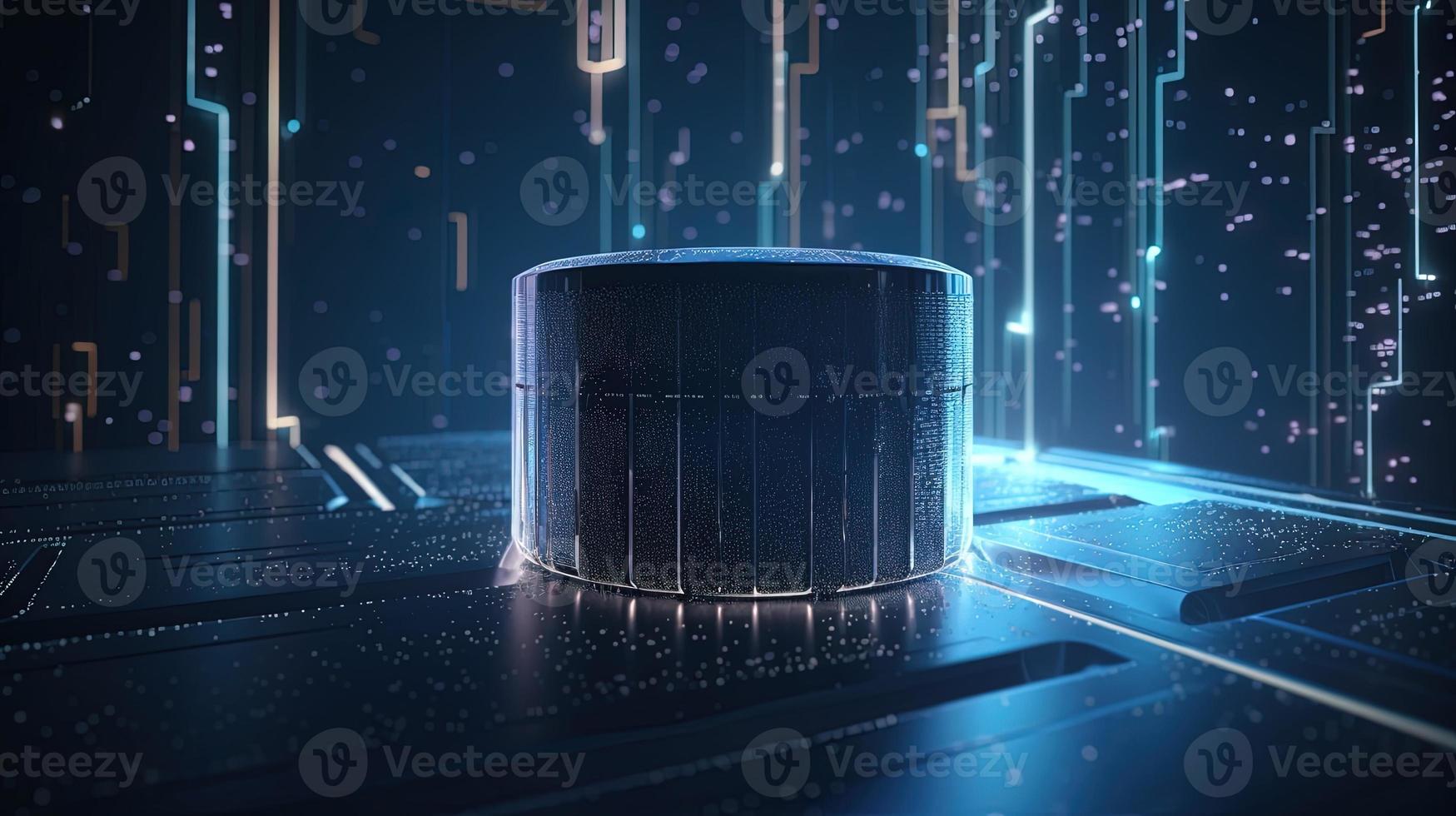 3d illustration of abstract technology background. Sci-fi concept.3D rendering of abstract technology concept. Futuristic cyberspace background,Abstract 3d rendering of data processing photo