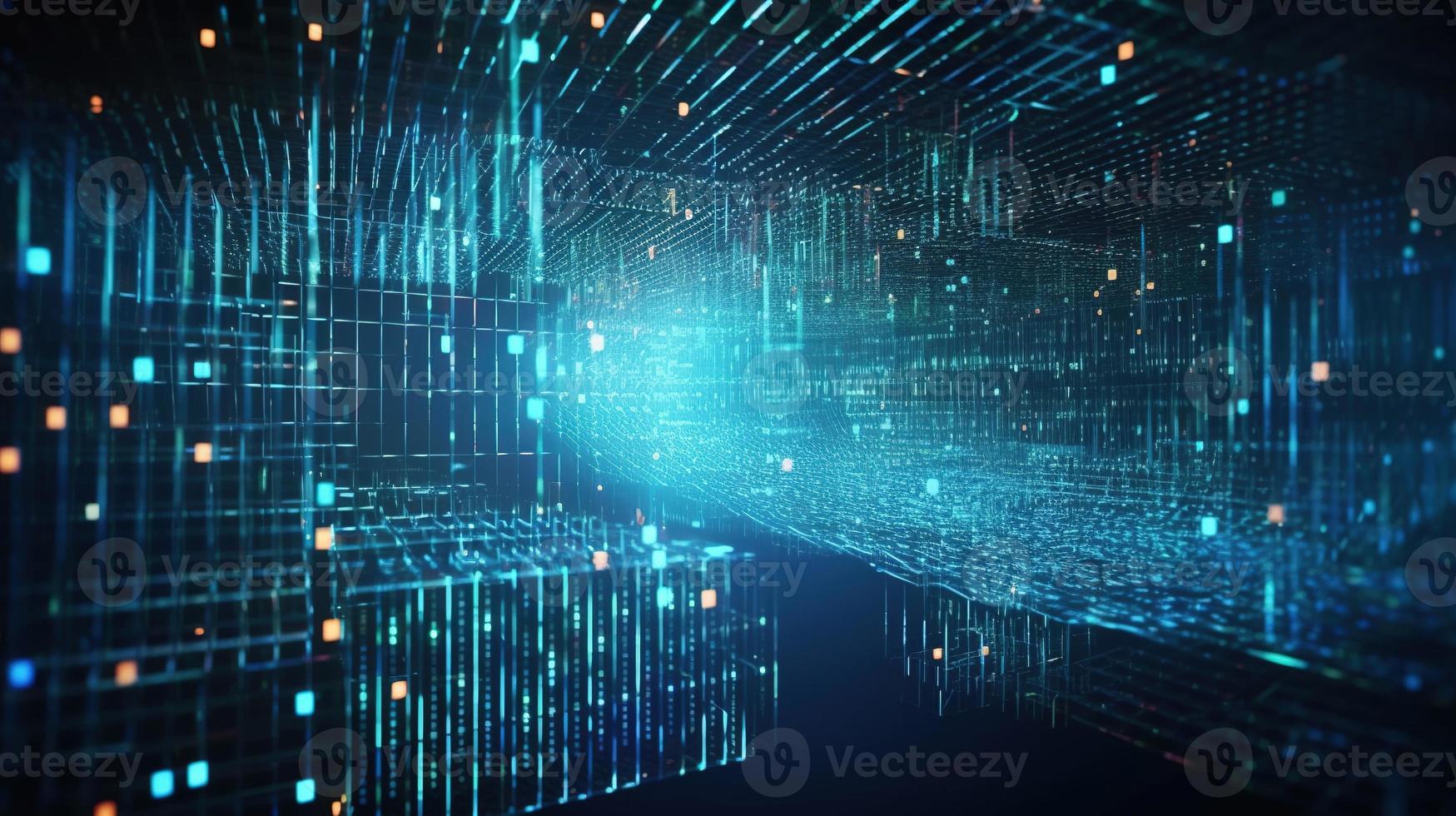 3d illustration of abstract technology background. Sci-fi concept.3D rendering of abstract technology concept. Futuristic cyberspace background,Abstract 3d rendering of data processing photo