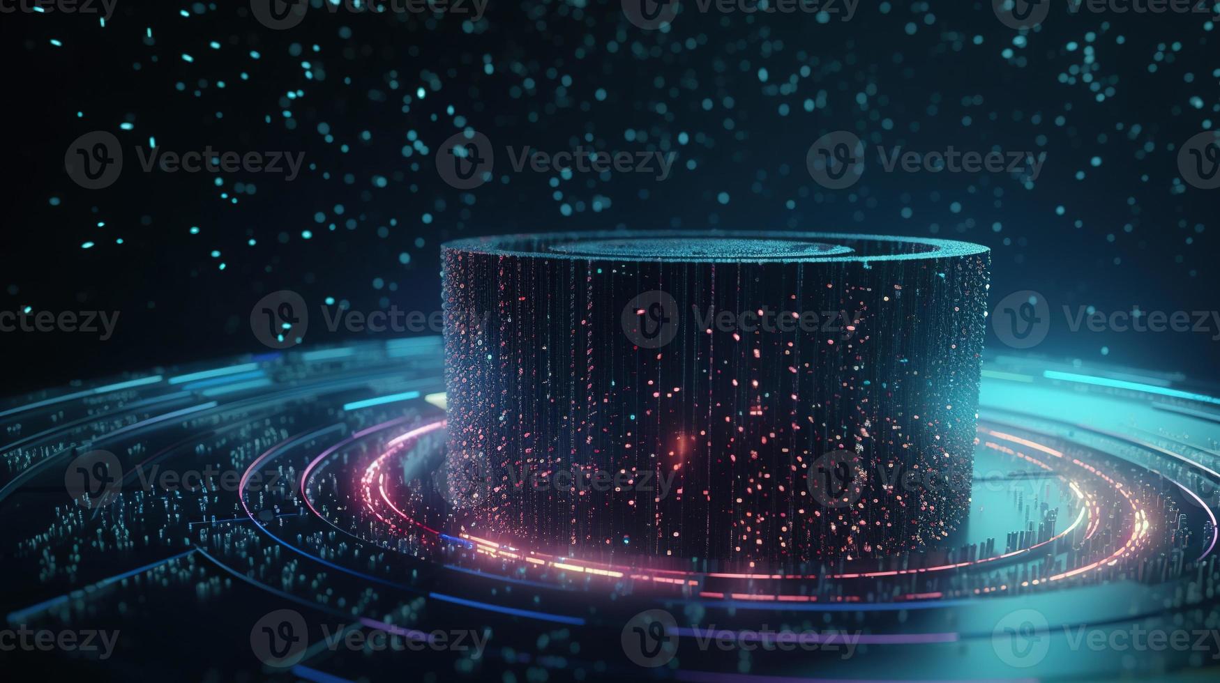 3d illustration of abstract technology background. Sci-fi concept.3D rendering of abstract technology concept. Futuristic cyberspace background,Abstract 3d rendering of data processing photo