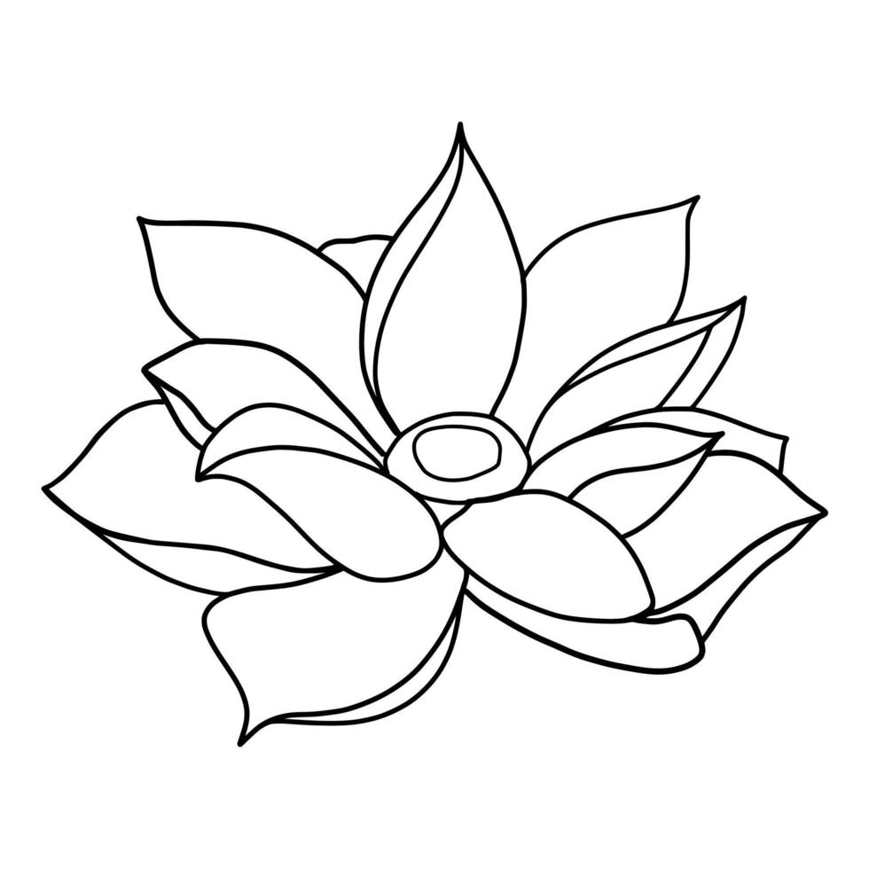 outline lotus flower isolated on white background. vector illustartion