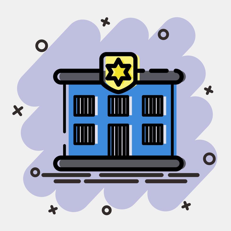 Icon prison. Building elements. Icons in comic style. Good for prints, web, posters, logo, site plan, map, infographics, etc. vector
