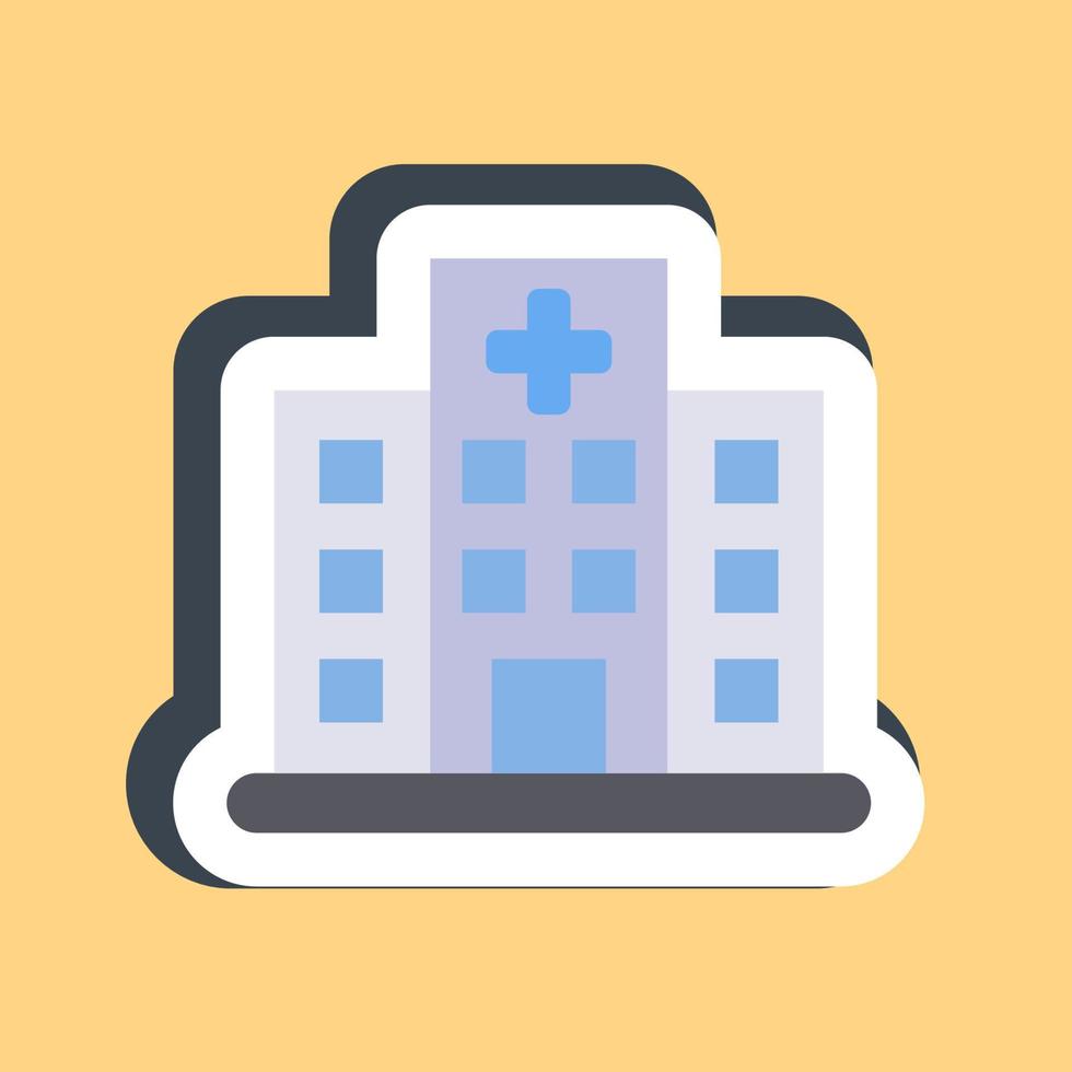 Sticker hospital. Building elements. Good for prints, web, posters, logo, site plan, map, infographics, etc. vector