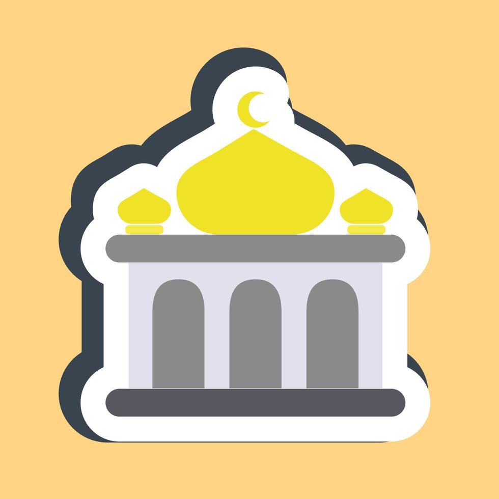 Sticker mosque. Building elements. Good for prints, web, posters, logo, site plan, map, infographics, etc. vector