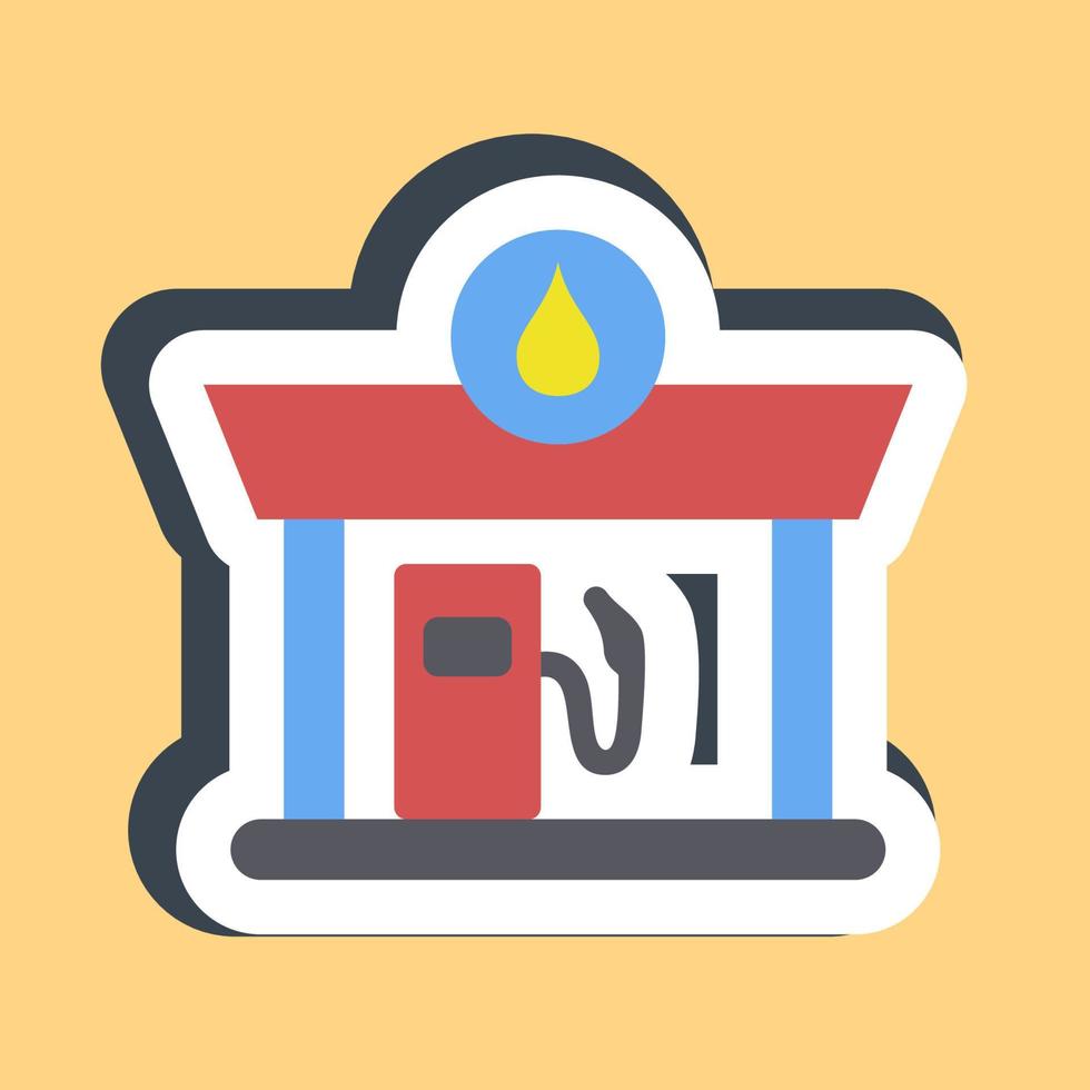 Sticker gas station. Building elements. Good for prints, web, posters, logo, site plan, map, infographics, etc. vector