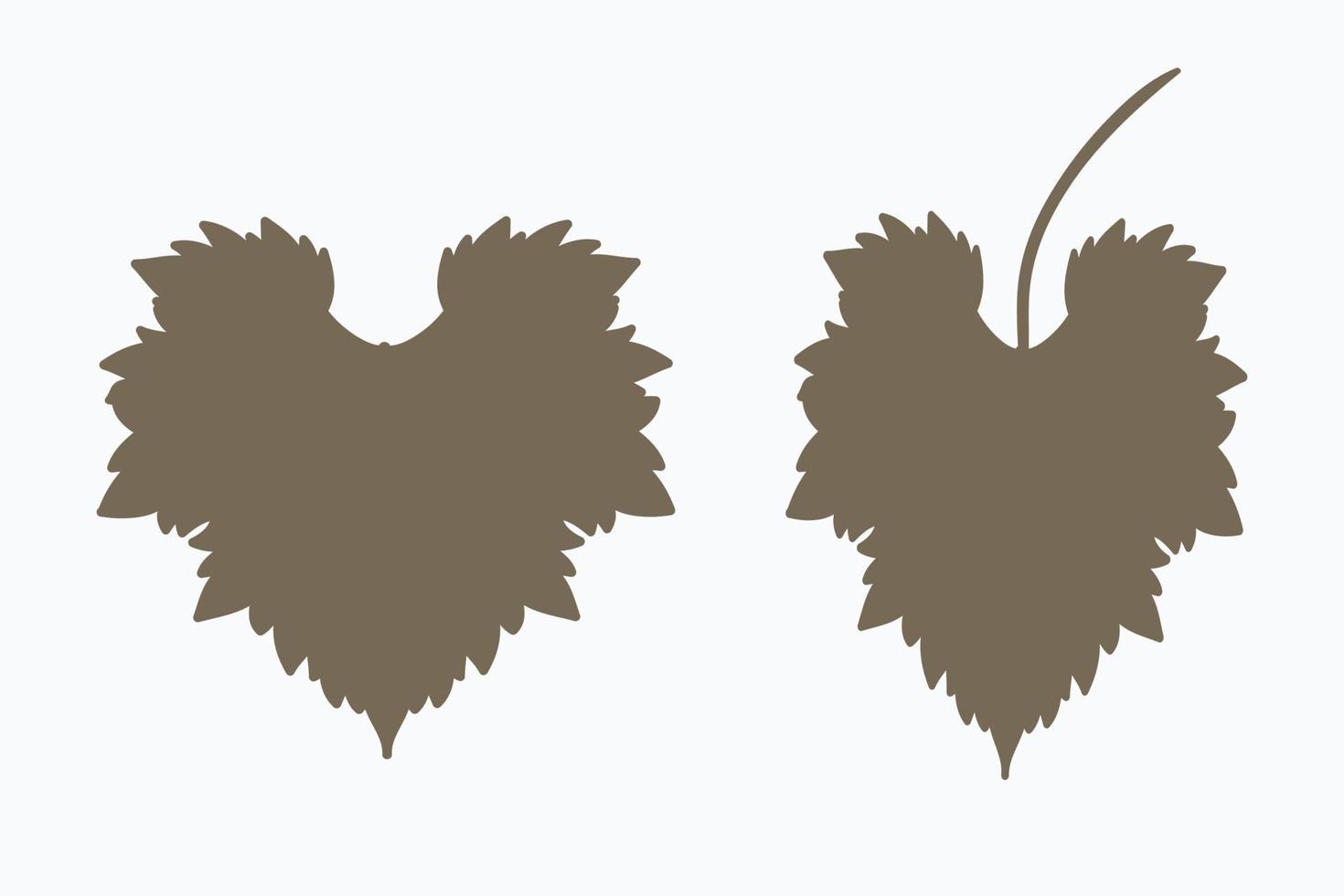 Flat design - grape leaves. Collection of vector wine leaves isolated on white background.