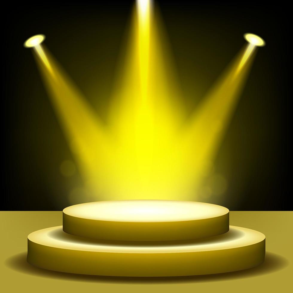 Spotlight shining on empty stage, Vector Illustration