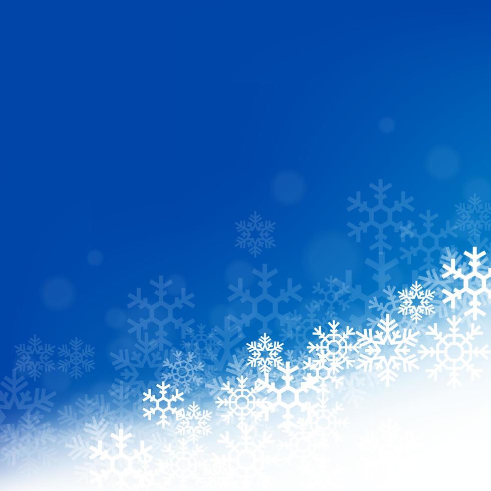 Winter background with beautiful various snowflakes, Vector Illustration