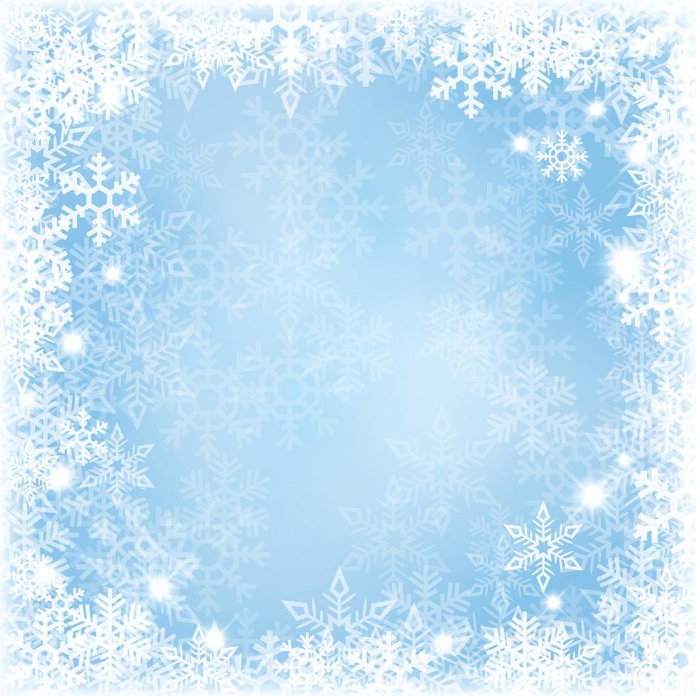 Winter background with beautiful various snowflakes, Vector Illustration