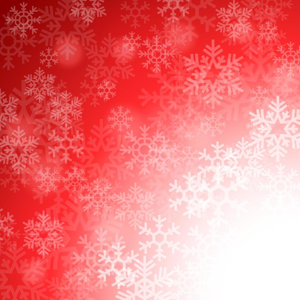 Red background with snowflakes, Vector Illustration