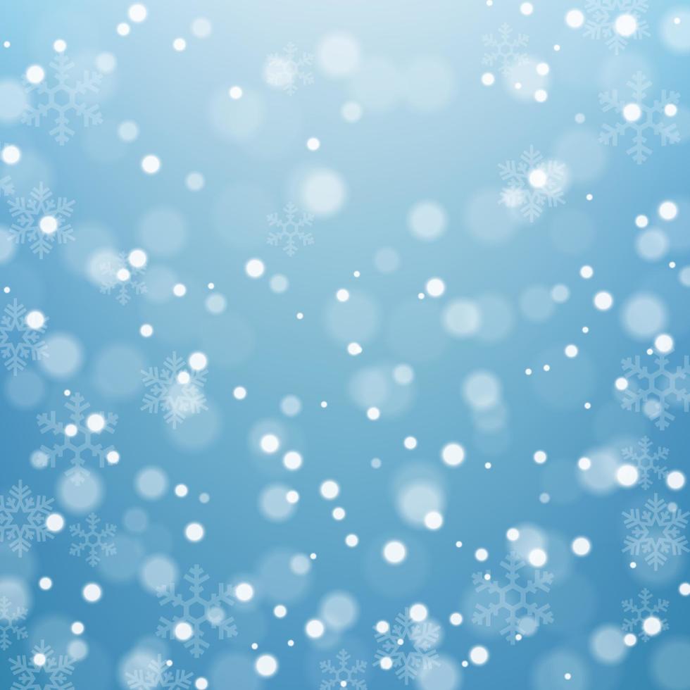 Winter background with beautiful various snowflakes, Vector Illustration