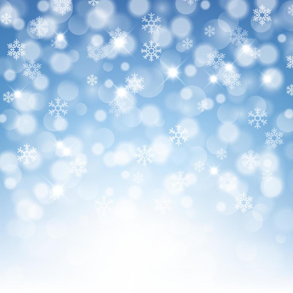 Winter background with beautiful various snowflakes, Vector Illustration