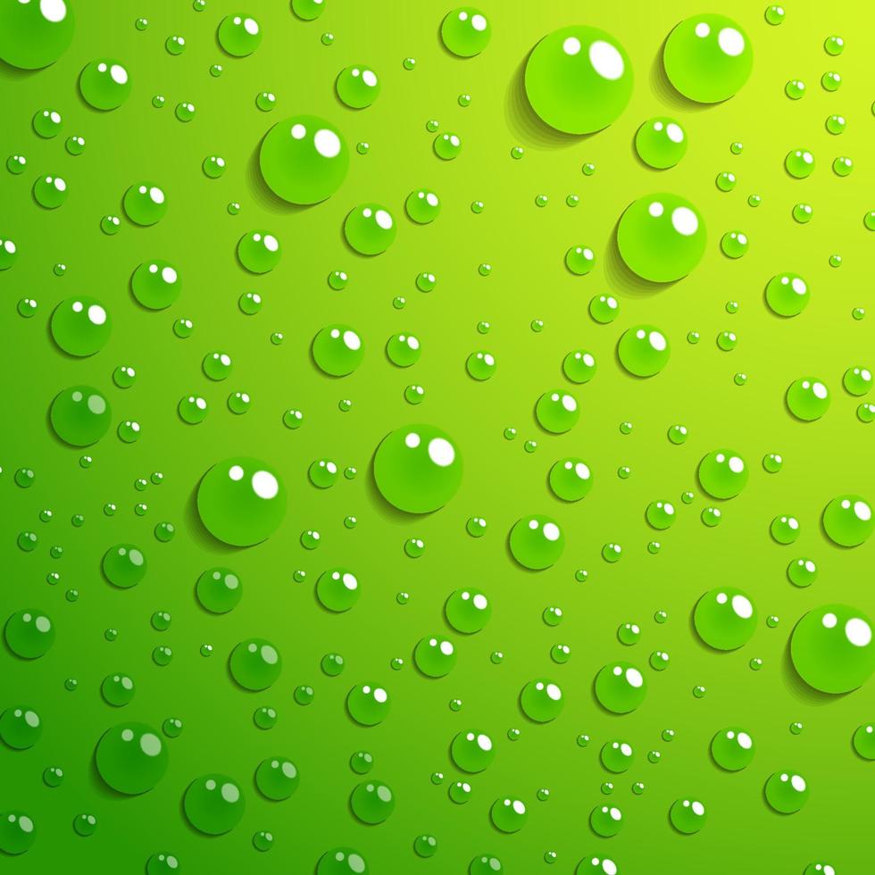 Water drop on green background, Vector Illustration