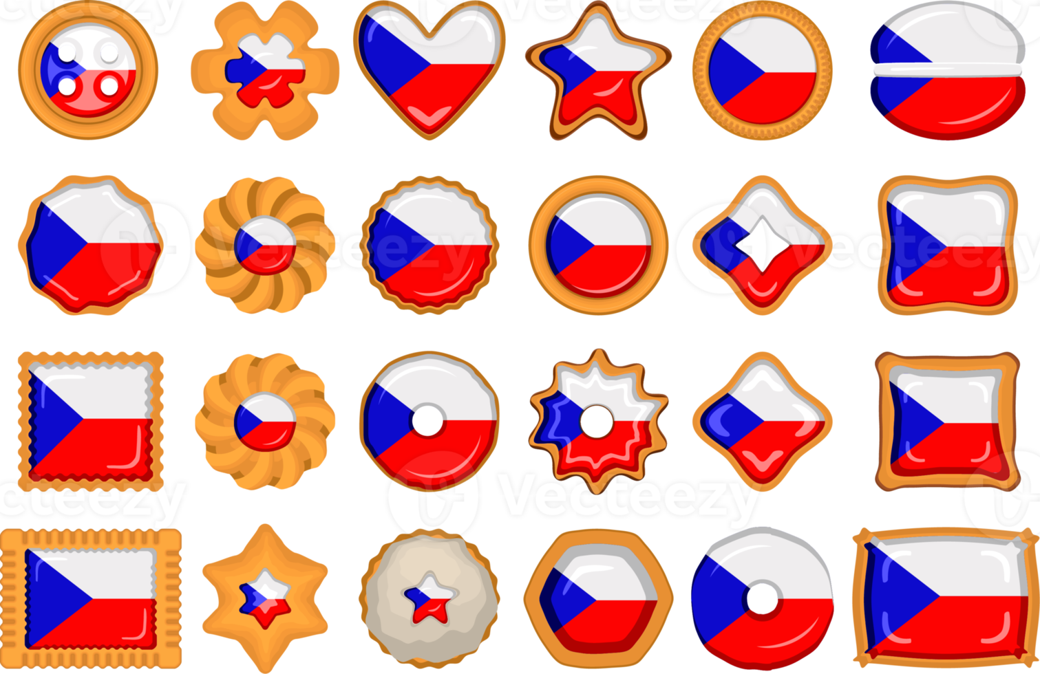 Homemade cookie with flag country Czech in tasty biscuit png