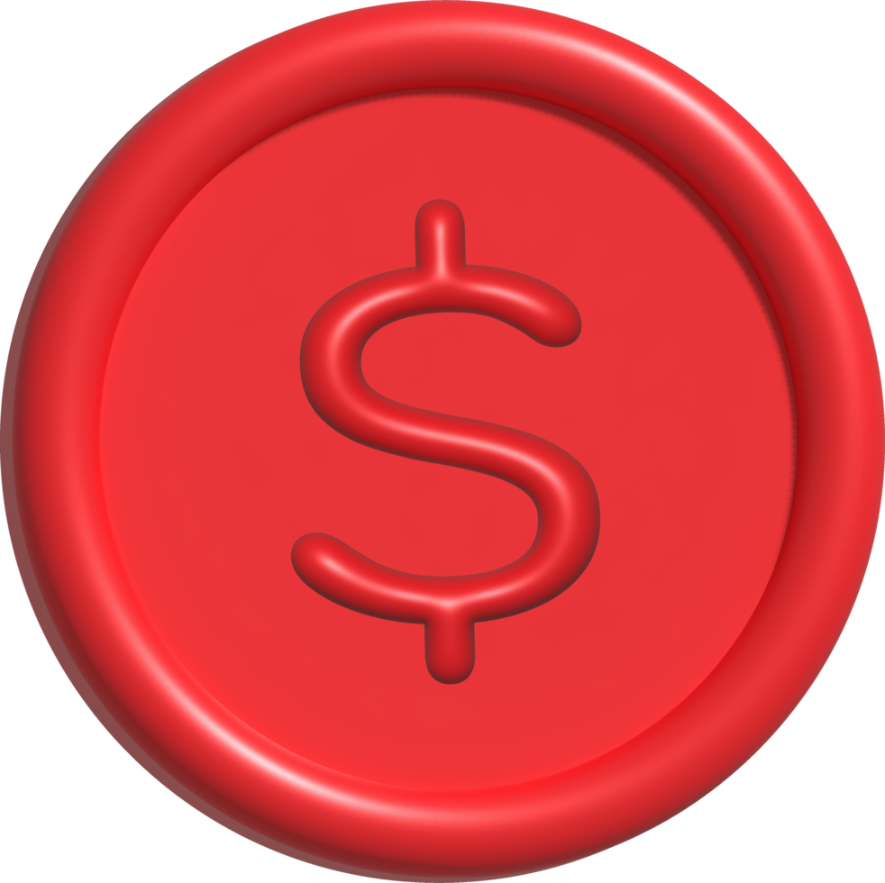 illustration 3D , symbol, icon, money, dollar coin png
