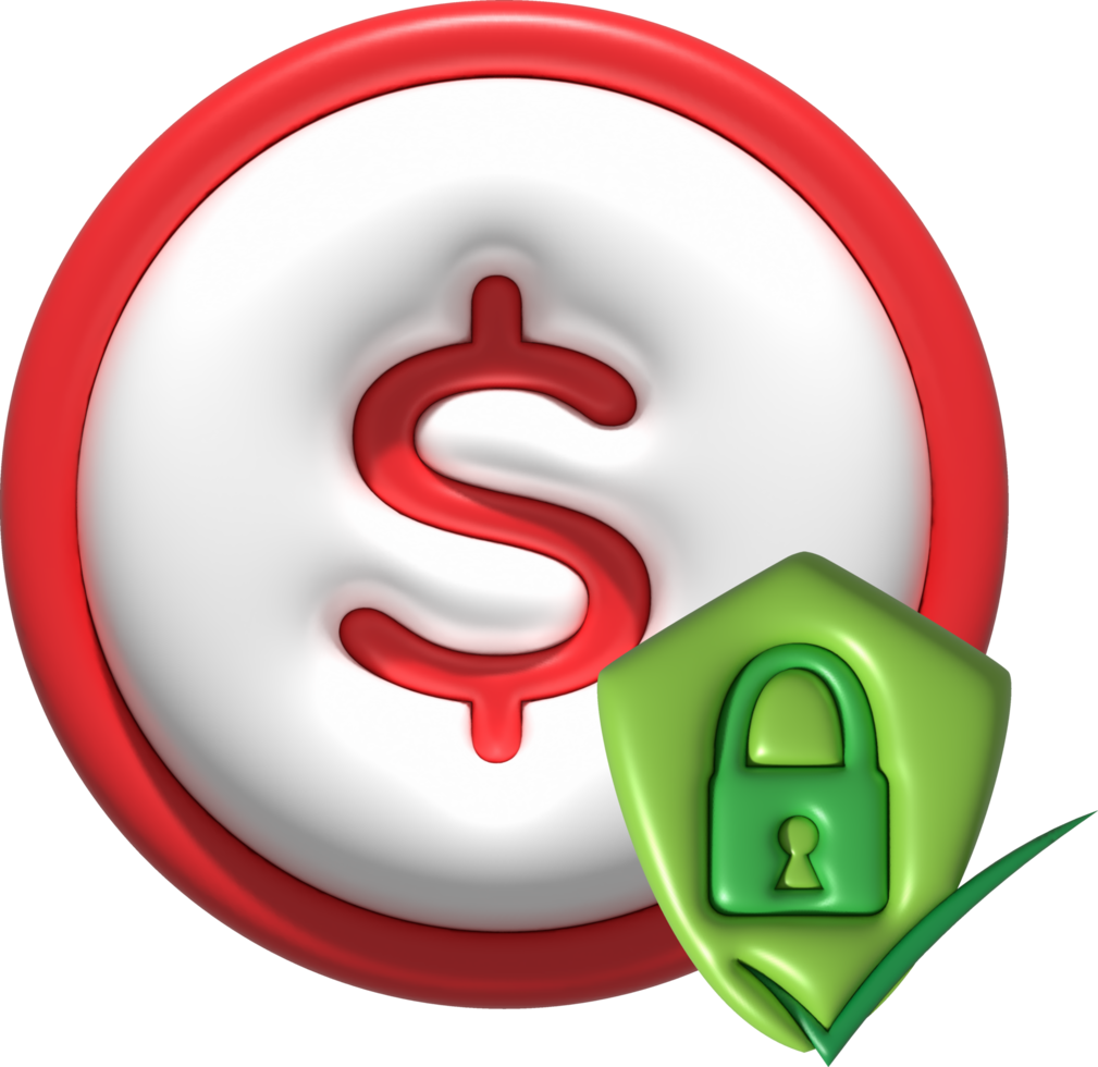 illustration 3D , icon, symbol about financial data protection png